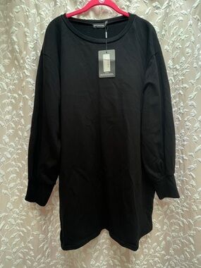 Sianna Black Oversized Sweater Dress